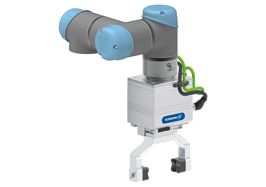 SCHUNK ha ampliado su gama de productos Plug & Work para Universal Robots con grippers sensibles de carrera larga para la carga automatizada de máquinas